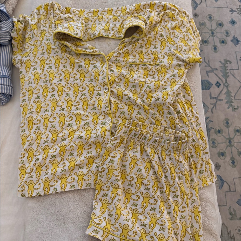 Roller Rabbit Yellow monkey Pajama Set